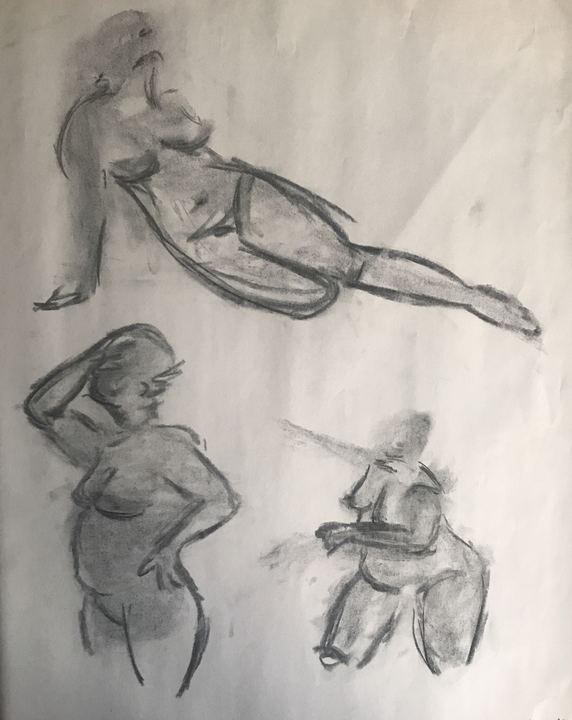 Figure Studies, charcoal by Keith Mistler