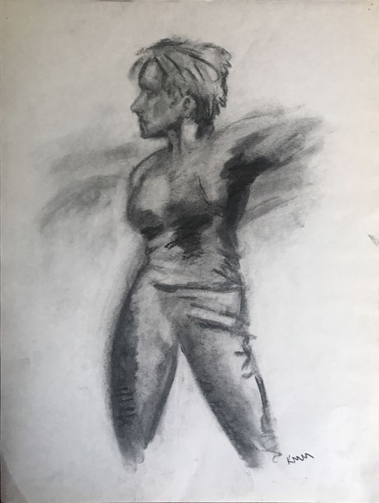 Standing Figure, charcoal by Keith Mistler