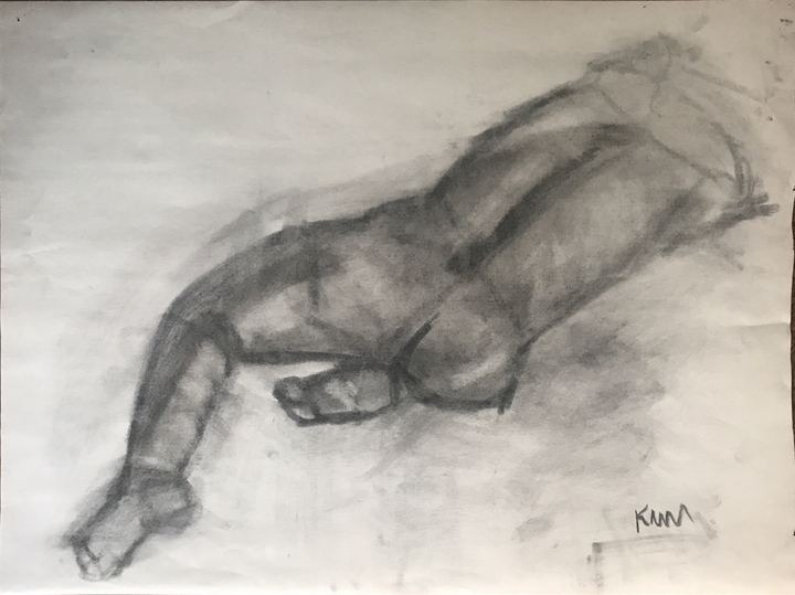 Reclining Figure, charcoal by Keith Mistler