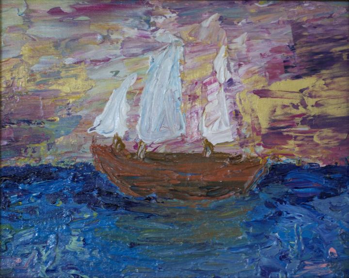 Sailboat, painting by Keith Mistler