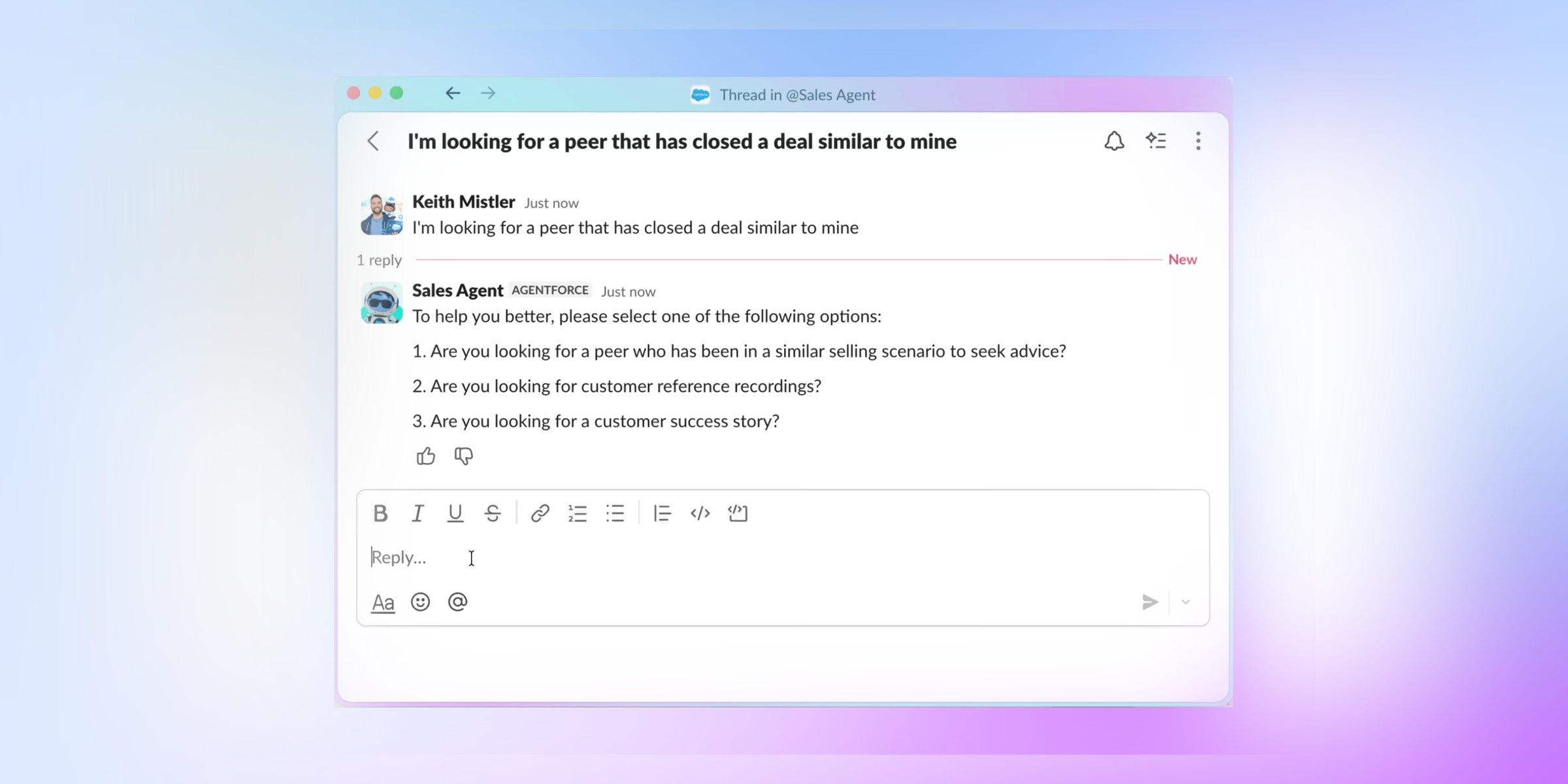 Phone a Friend agent conversation in Slack