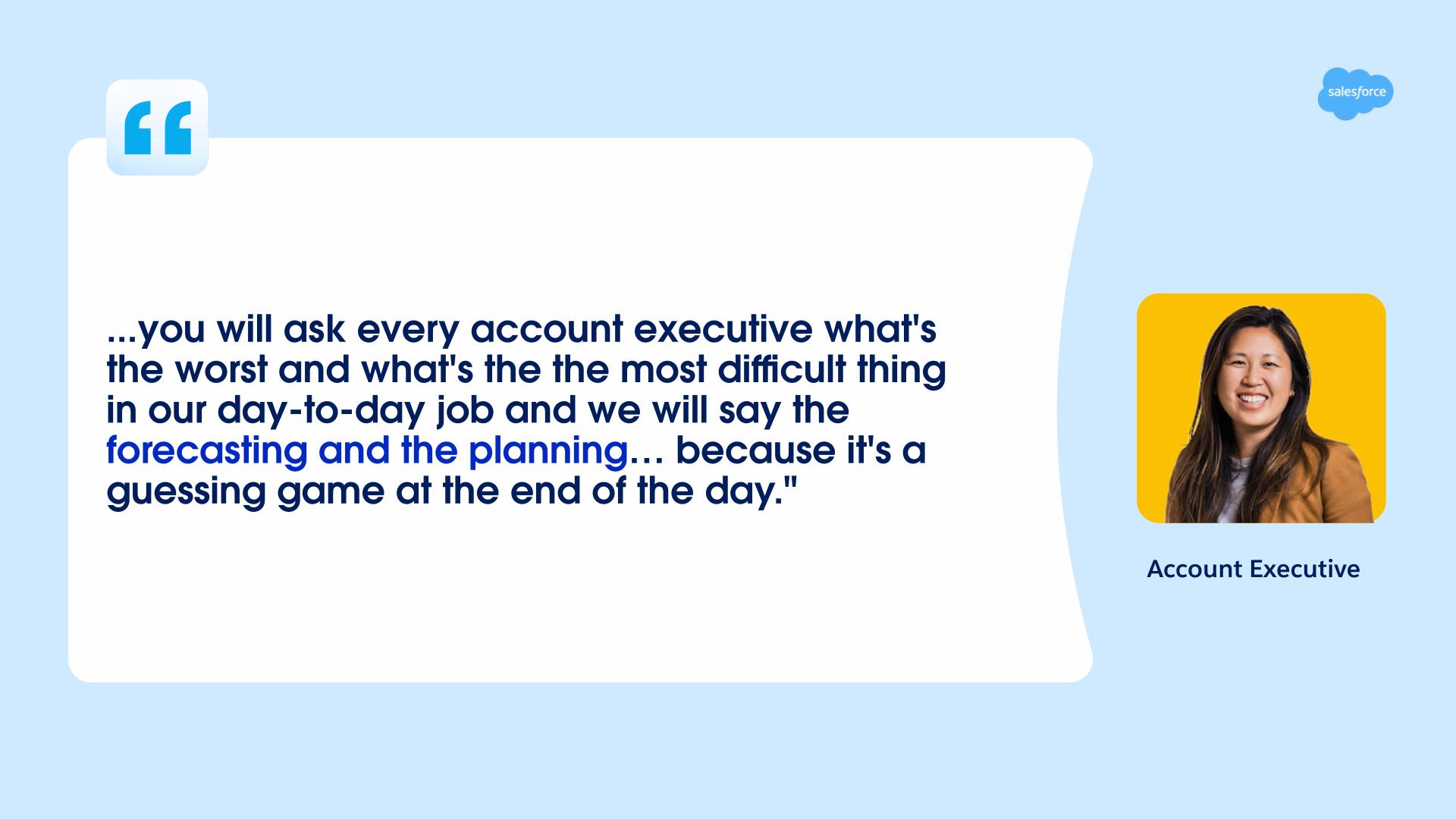 Seller quote: forecasting and planning is a guessing game